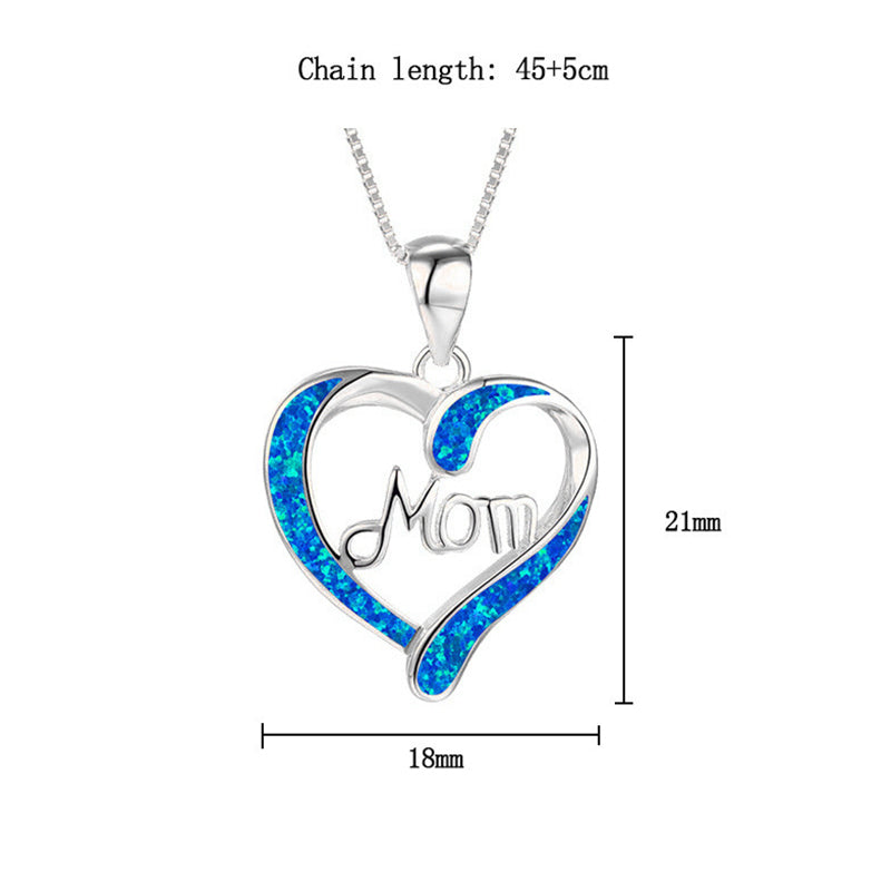 Love-shaped MOM Letter Necklace - Kaldas Online Shopping