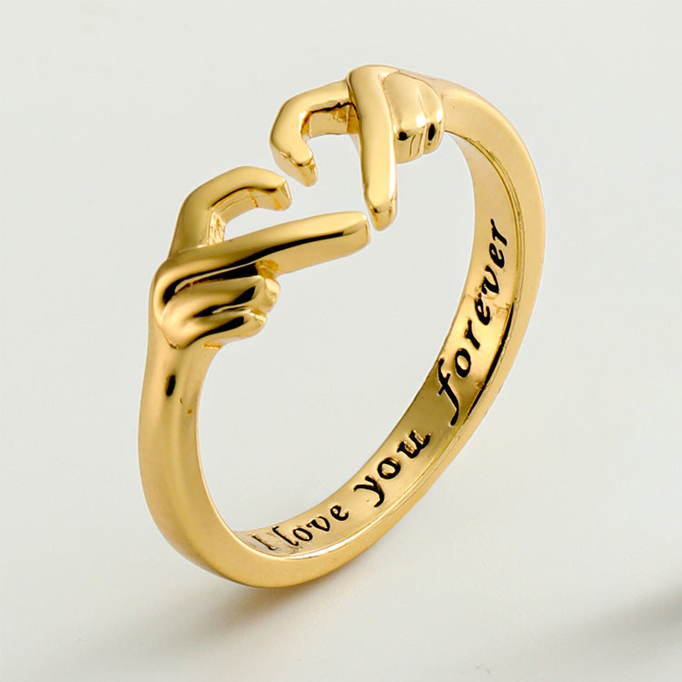 Heart Hand Hug Ring - Kaldas Online Shopping