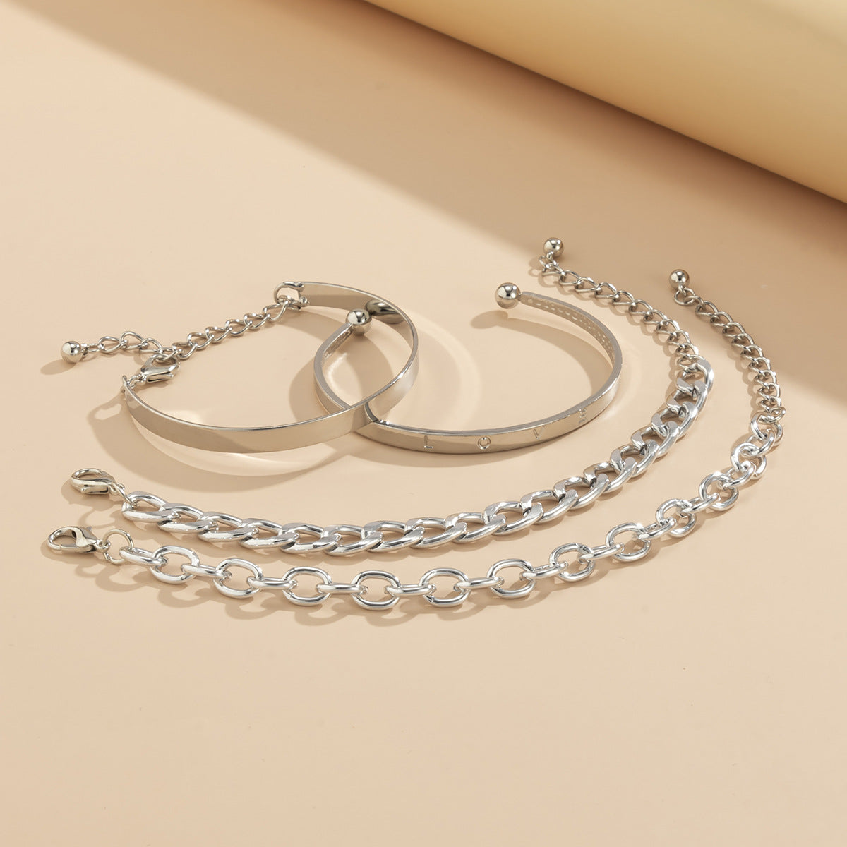 C-shaped Hollow Chain Bracelet Set - Kaldas Online Shopping
