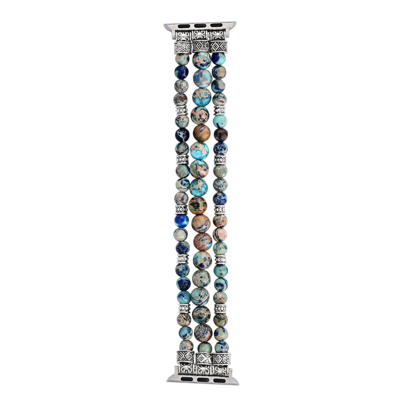 Turquoise Stretch One Piece Beaded Watch Band