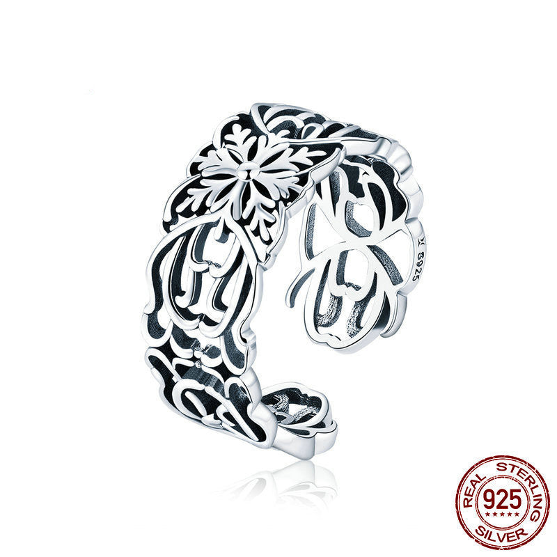 925 Sterling Silver Vintage Flower Ring