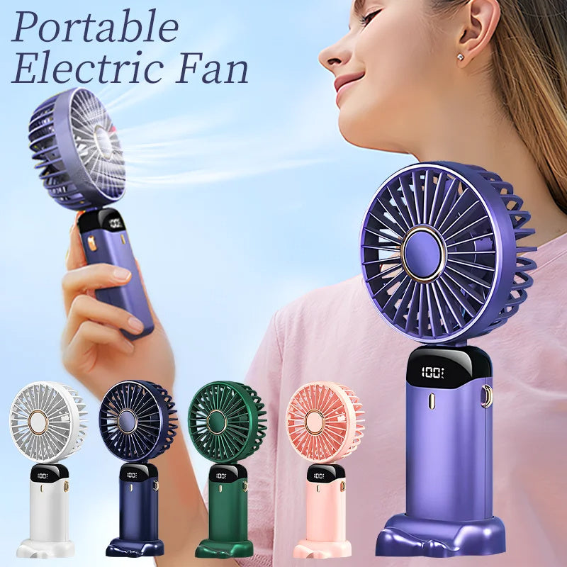 USB Rechargeable Foldable Handheld Fan with 5 Speeds