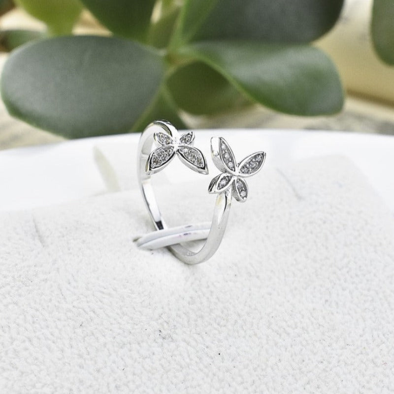 Sterling Silver Adjustable Butterfly Ring