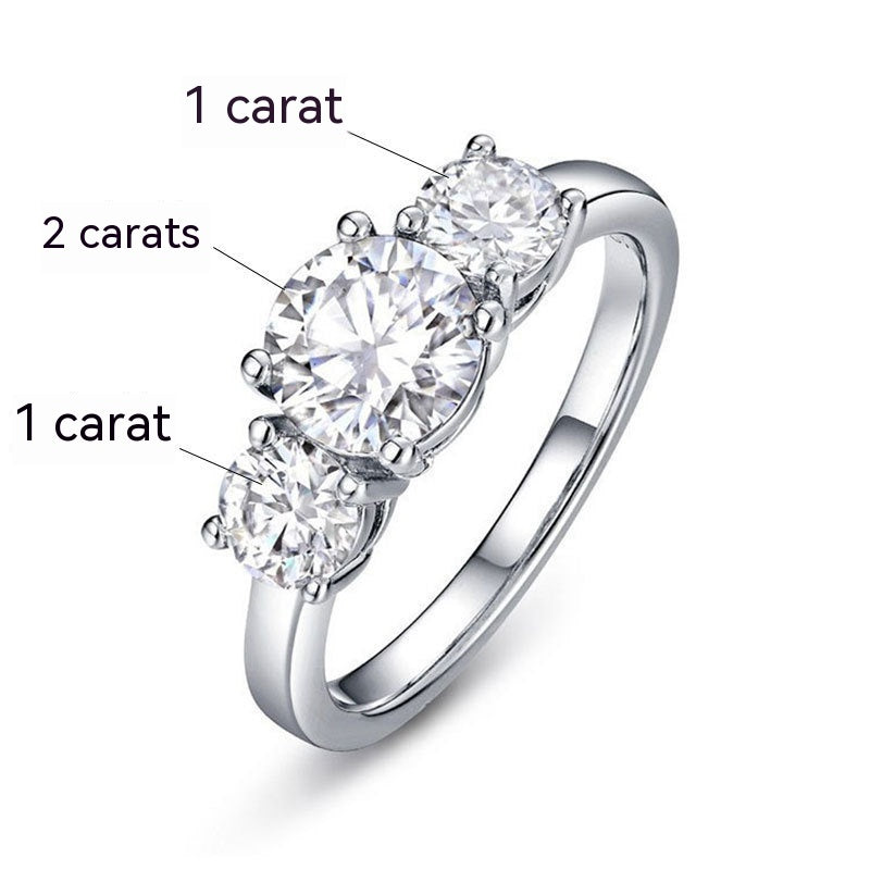 Moissanite Silver Ring - Kaldas Online Shopping