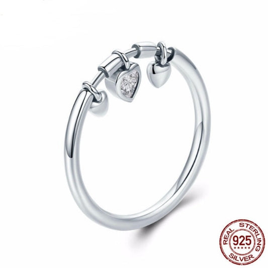 925 sterling silver Heart-shape ring