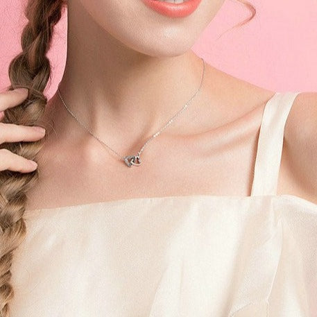 S925 sterling silver heart necklace