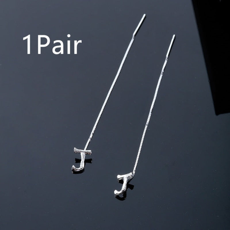 925 Sterling Silver Letters Drop Earrings
