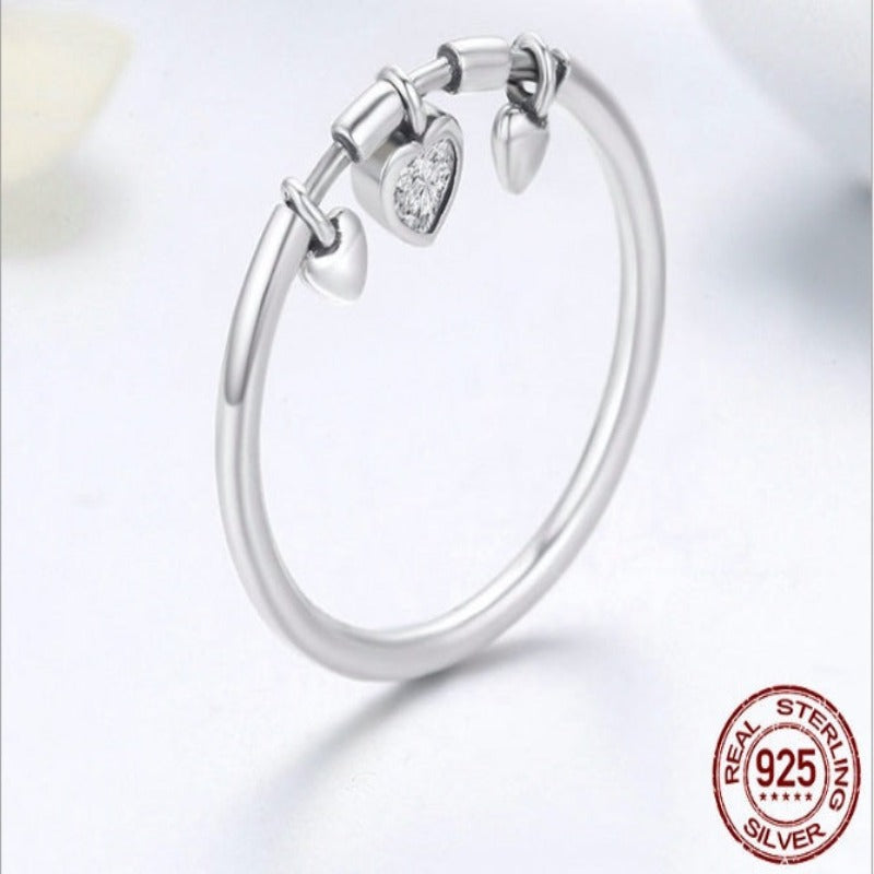 925 sterling silver Heart-shape ring