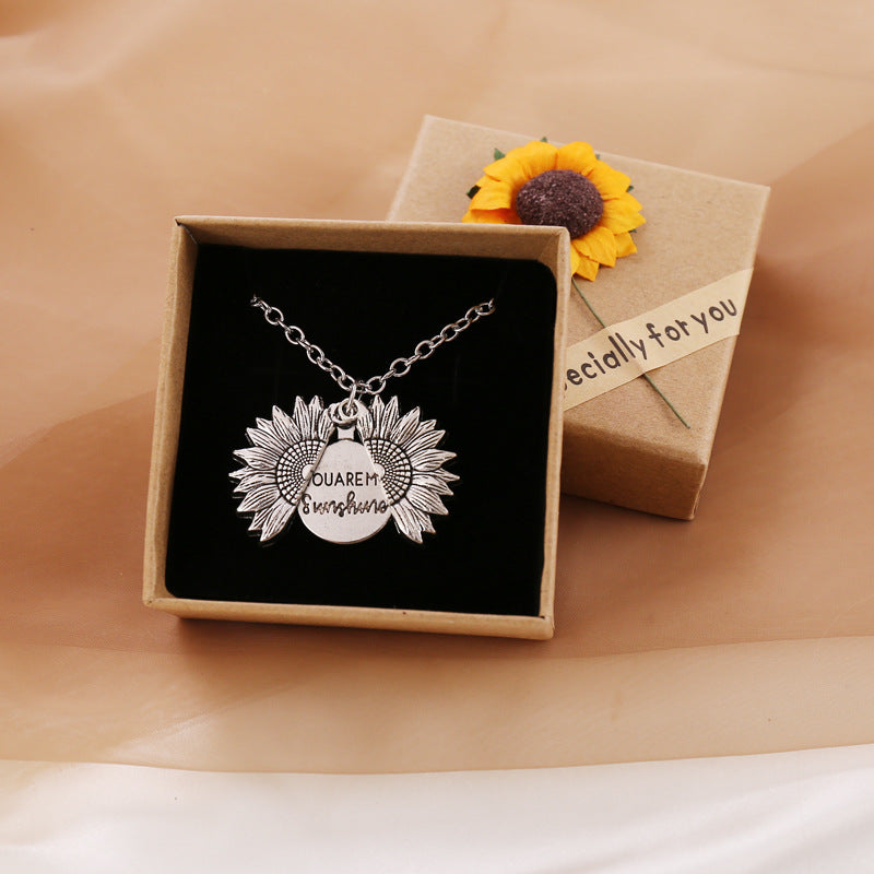 You Are My Sunshine Sunflower Necklace - Kaldas Online Shopping