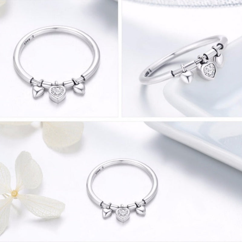 925 sterling silver Heart-shape ring