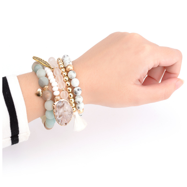 Natural stone bead bracelet - Kaldas Online Shopping