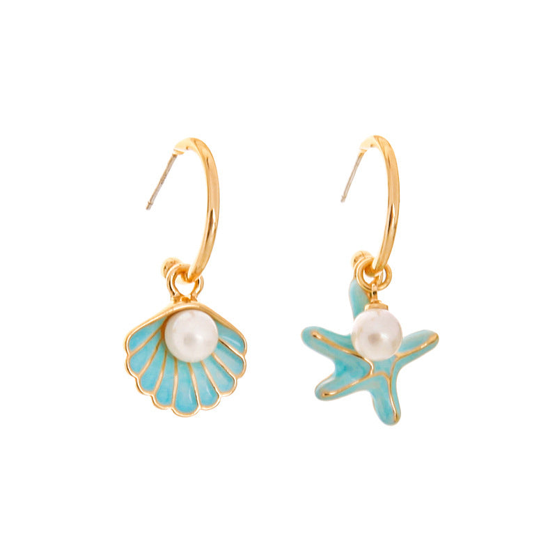 Shell pearl earrings - Kaldas Online Shopping