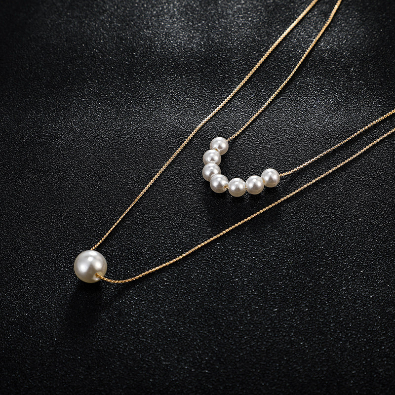 Double Pearl Necklace - Kaldas Online Shopping