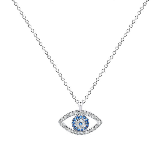 Silver Eye shape Necklace - Kaldas Online Shopping