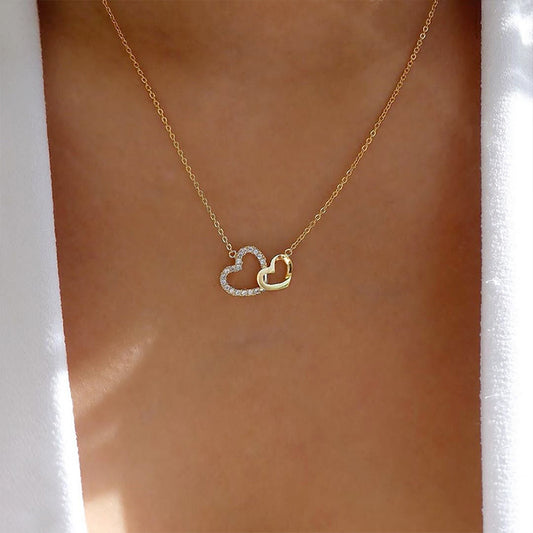 Double Peach Heart Necklace - Kaldas Online Shopping
