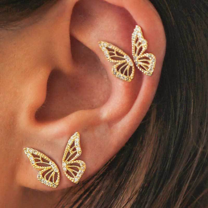 Crystal Butterfly Earrings - Kaldas Online Shopping