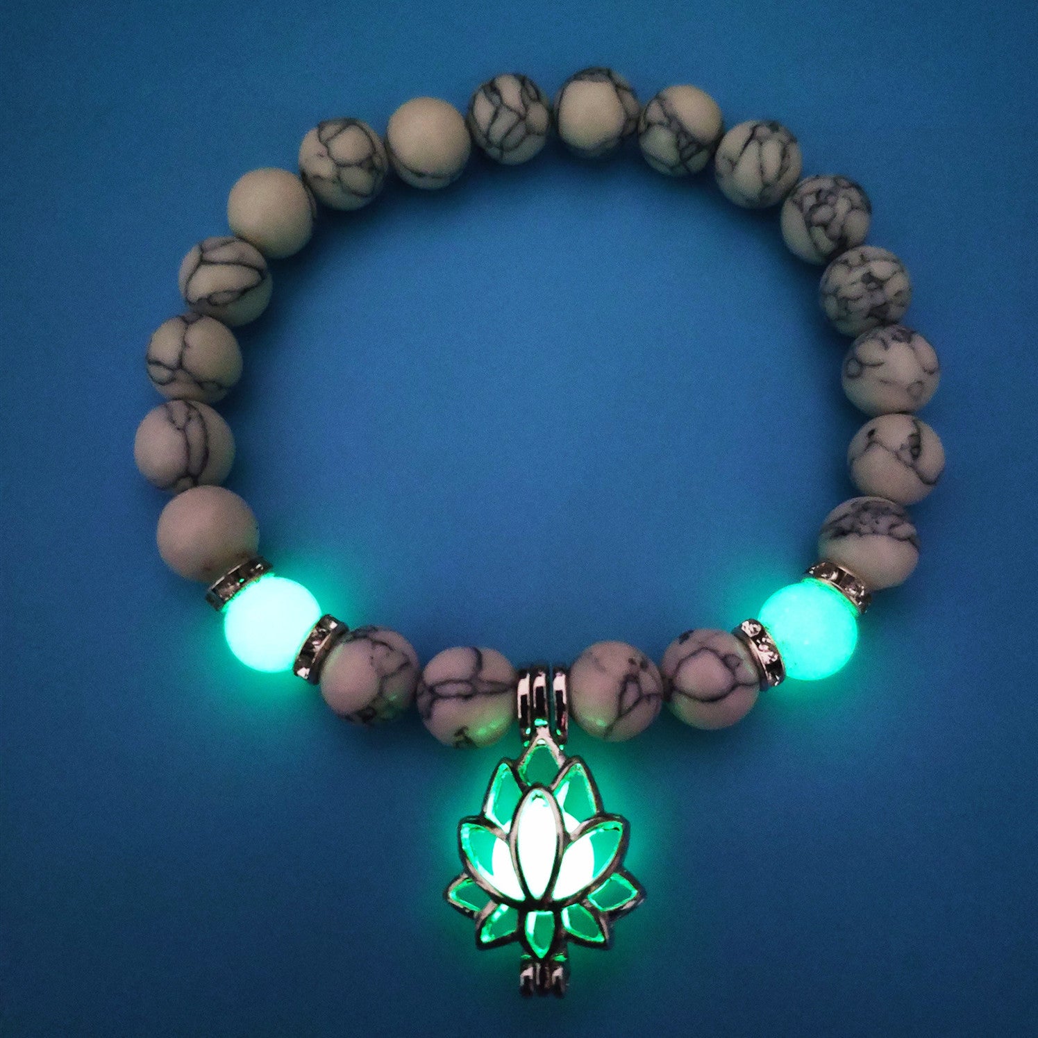 Glow Energy Lotus Natural Stone Bracelet - Kaldas Online Shopping