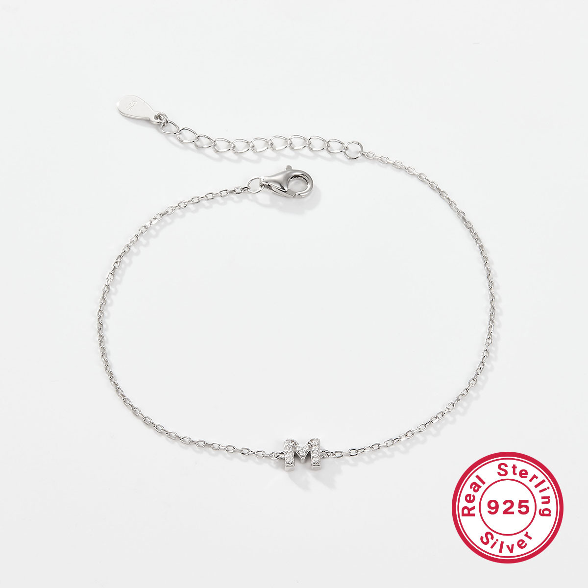 925 Silver Letters Bracelet