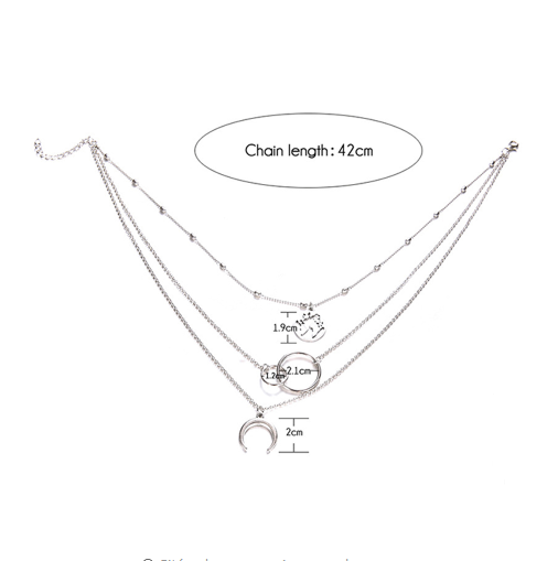 Multilayer Moon Map Necklace - Kaldas Online Shopping