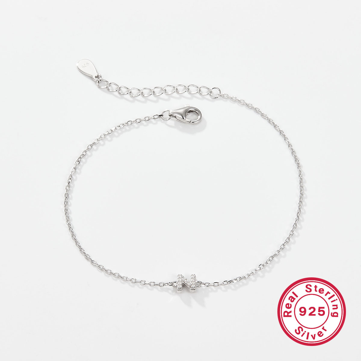 925 Silver Letters Bracelet