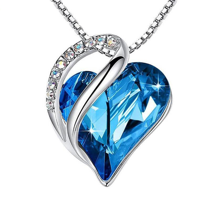 Sliver Heart Shaped Geometric Necklace - Kaldas Online Shopping