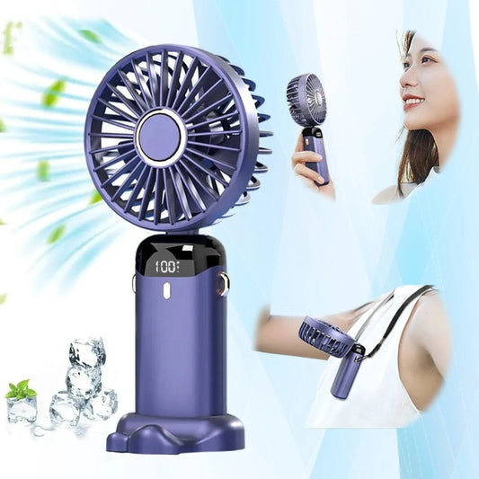 USB Rechargeable Foldable Handheld Fan with 5 Speeds