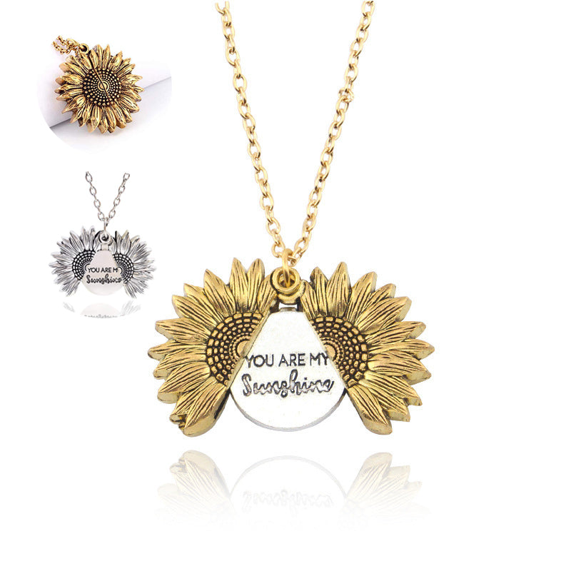 You Are My Sunshine Sunflower Necklace - Kaldas Online Shopping