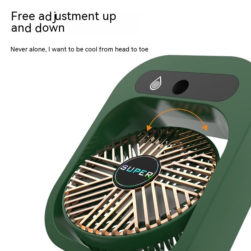 USB Rechargeable Desk Misting Fan with Humidifier and 3 Wind Speeds