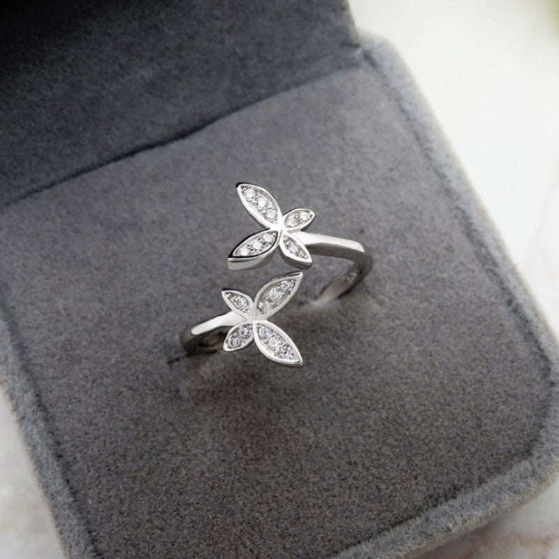 Sterling Silver Adjustable Butterfly Ring