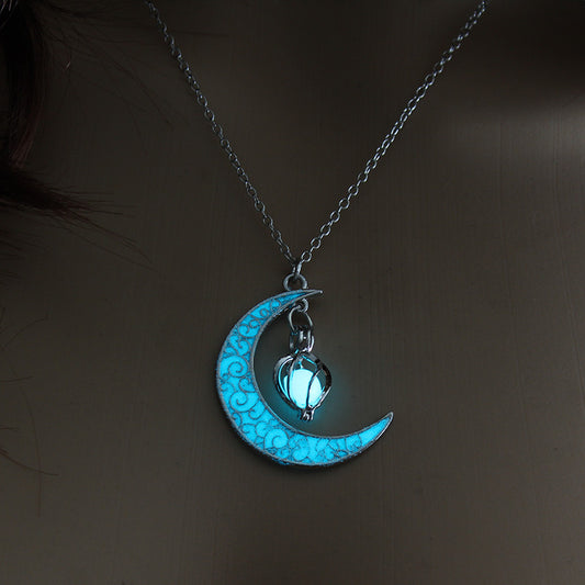 Glowing Pendant Necklaces Silver Plated Chain Necklace