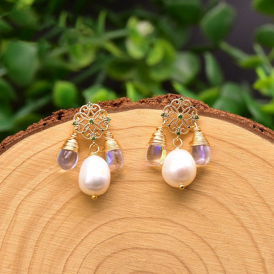Natural Baroque Pearl Earrings - Kaldas Online Shopping