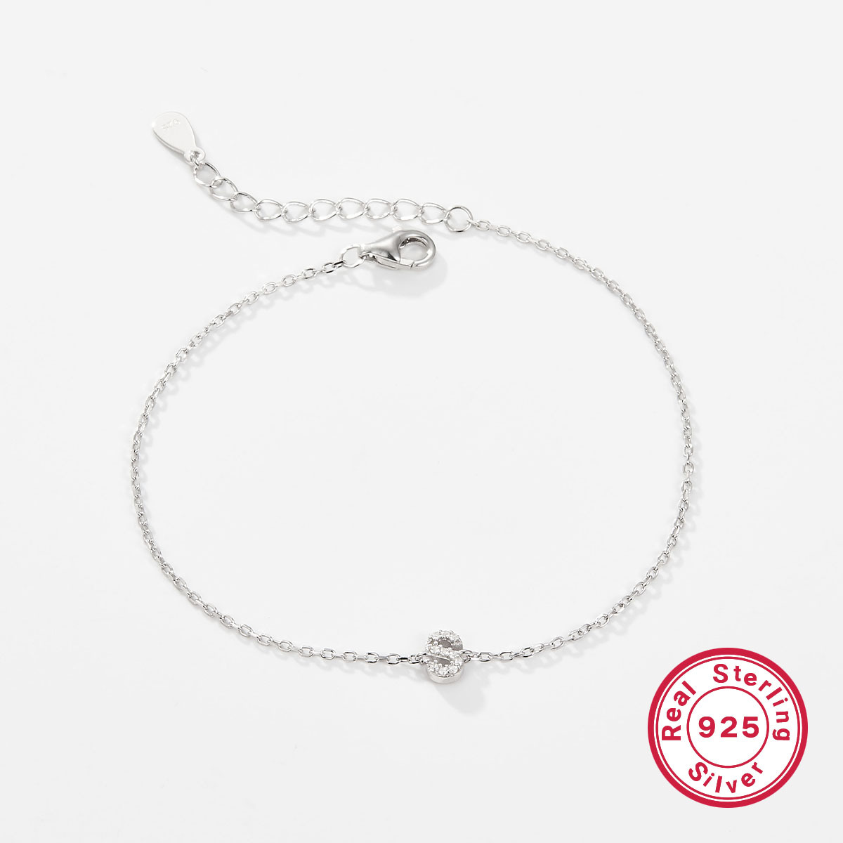 925 Silver Letters Bracelet
