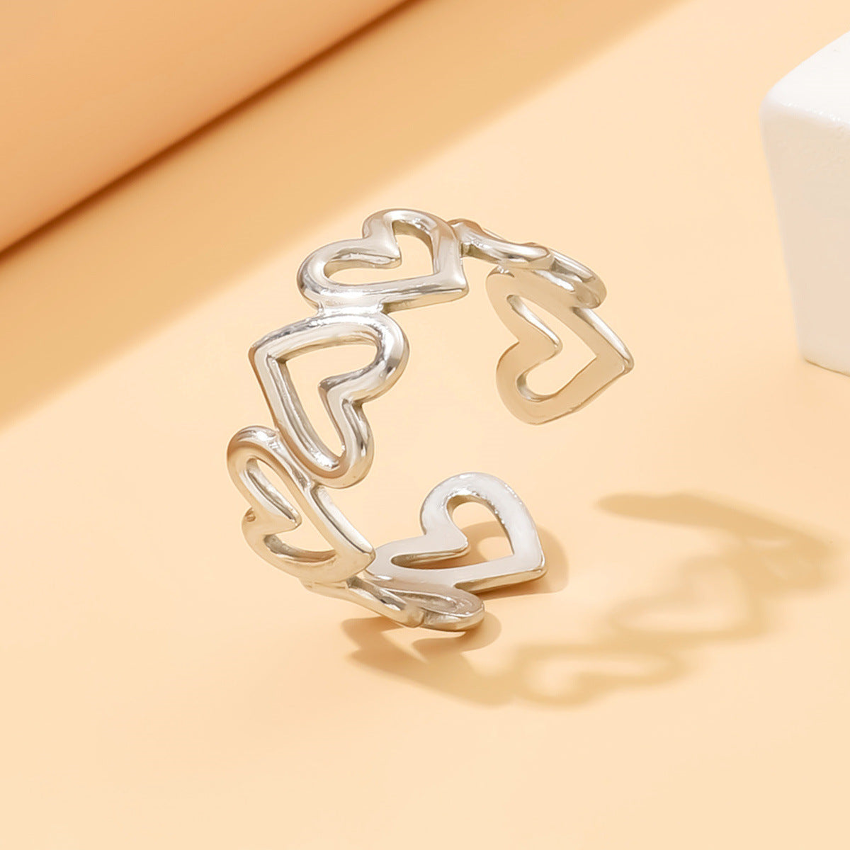 Stainless Steel Heart-shaped Ring - Kaldas Online Shopping
