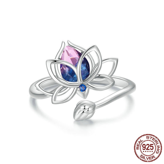 S925 Sterling Silver Lotus Ring