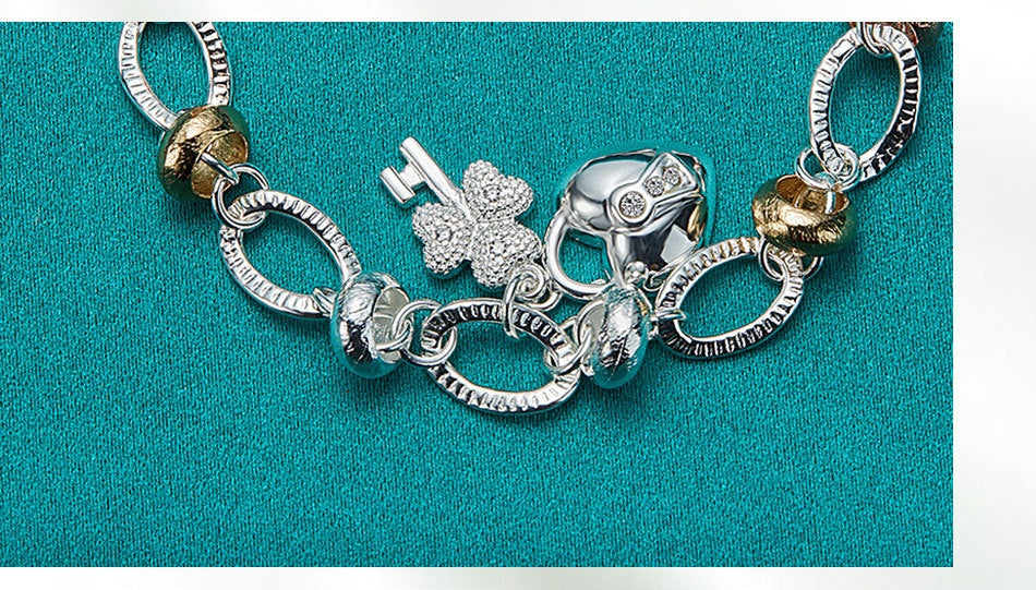 Silver Love Key Bracelet