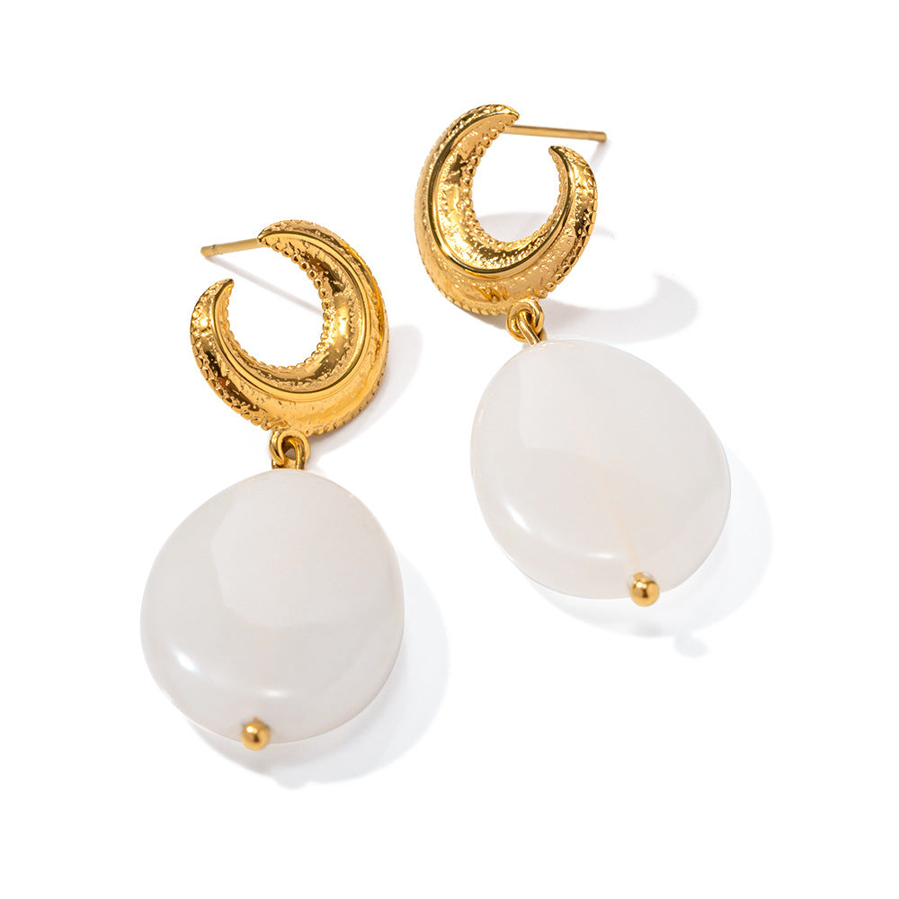Elegant Oval Crescent Earrings