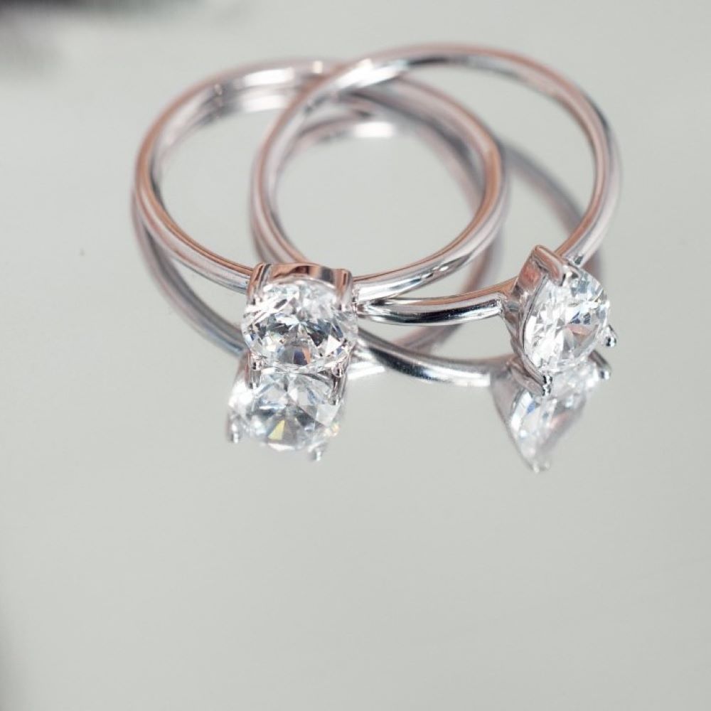 S925 Silver Pear-shaped Double Main Stones Ring