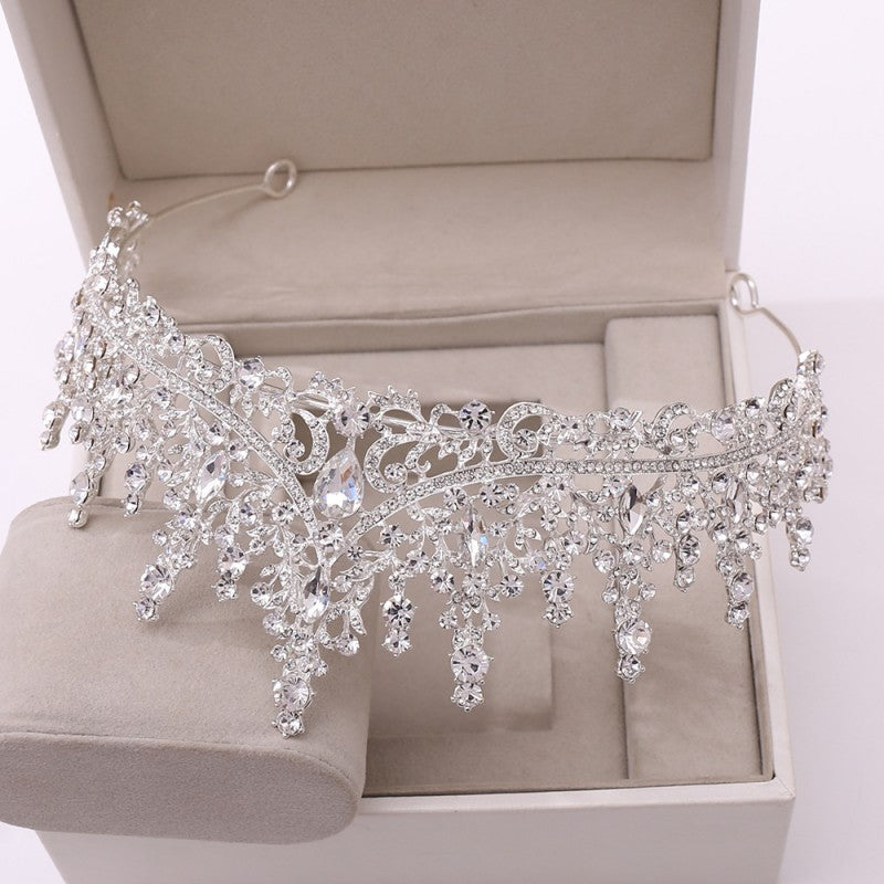 Silver Crystal Drop Bridal Jewelry Set - Kaldas Online Shopping