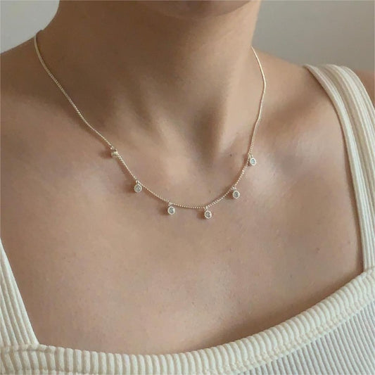 S925 Sterling Silver Zircon Necklace