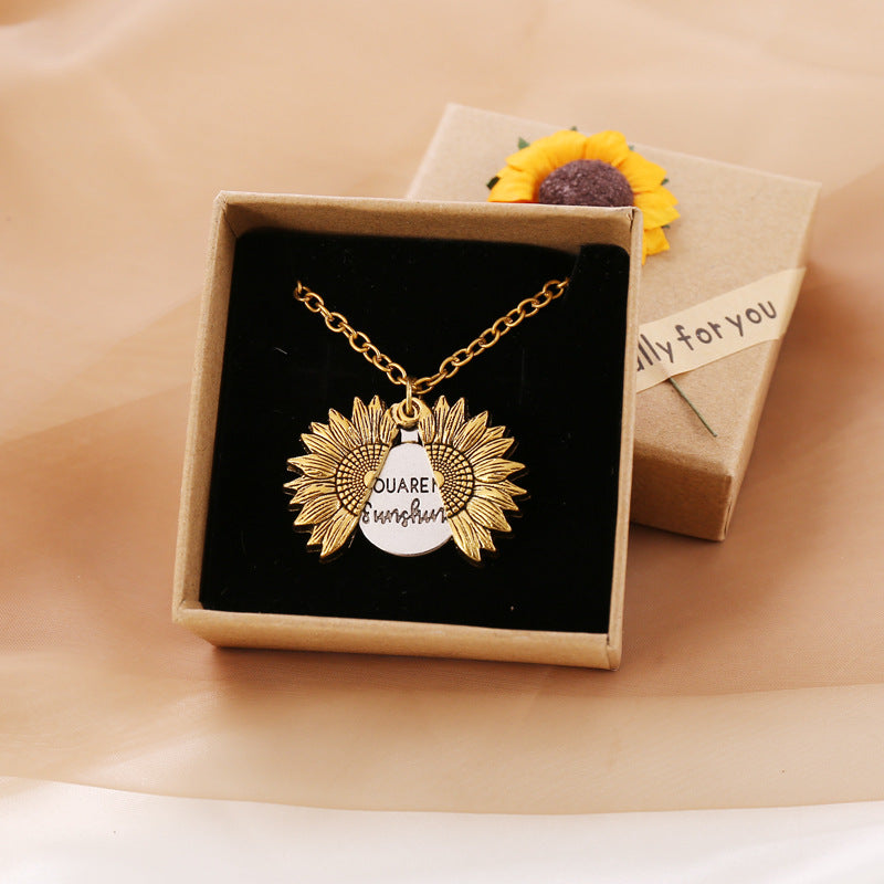 You Are My Sunshine Sunflower Necklace - Kaldas Online Shopping