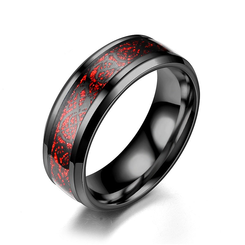 Dragon Pattern Men's Stainless Steel Ring - Kaldas Online Shopping
