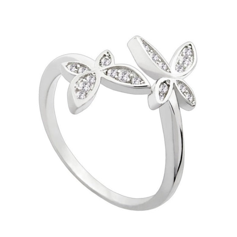 Sterling Silver Adjustable Butterfly Ring