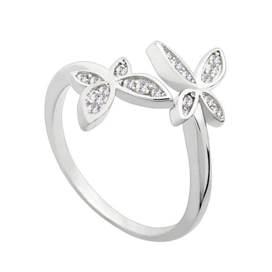 Sterling Silver Adjustable Butterfly Ring
