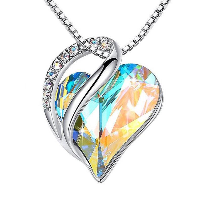 Sliver Heart Shaped Geometric Necklace - Kaldas Online Shopping