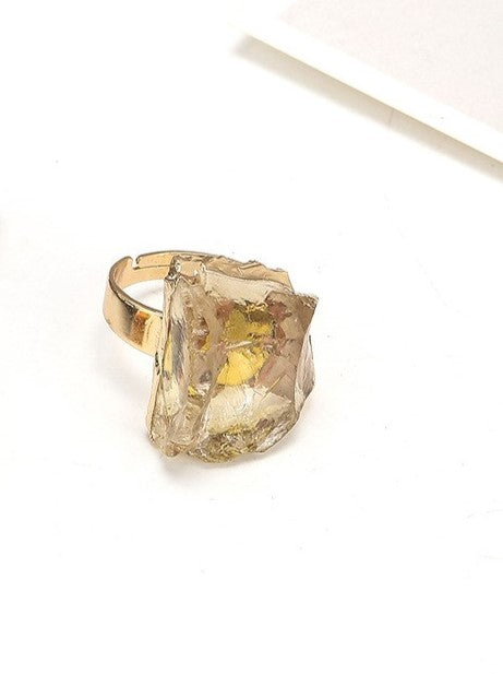 Natural Crystal Plating Rough Stone Ring - Kaldas Online Shopping