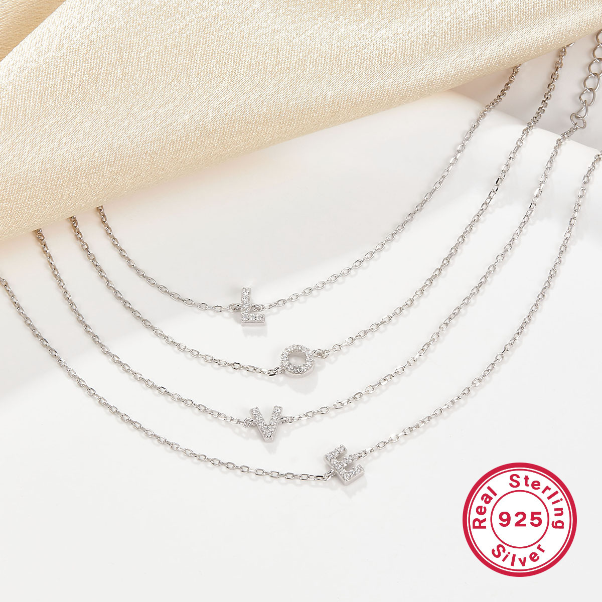 925 Silver Letters Bracelet