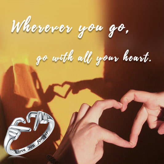 Heart Hand Hug Ring - Kaldas Online Shopping