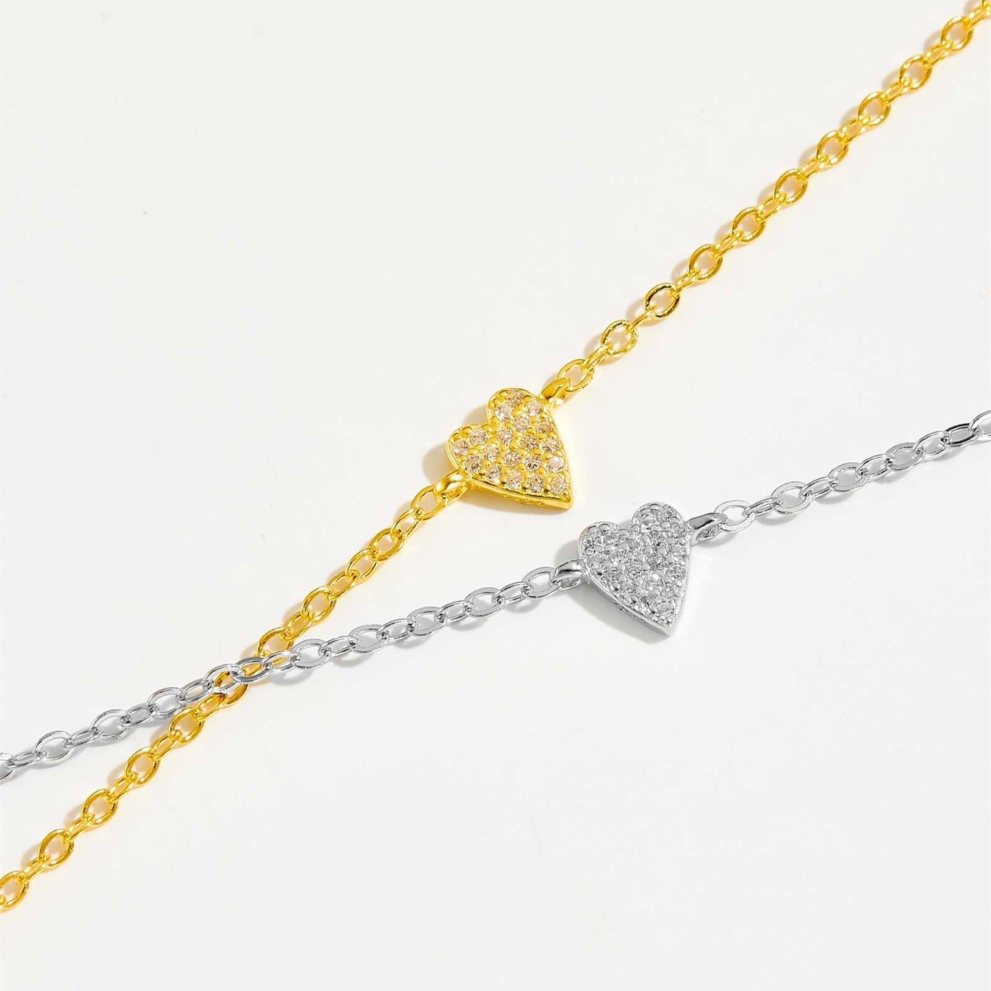 S925 Sterling Silver Heart-shaped Bracelet