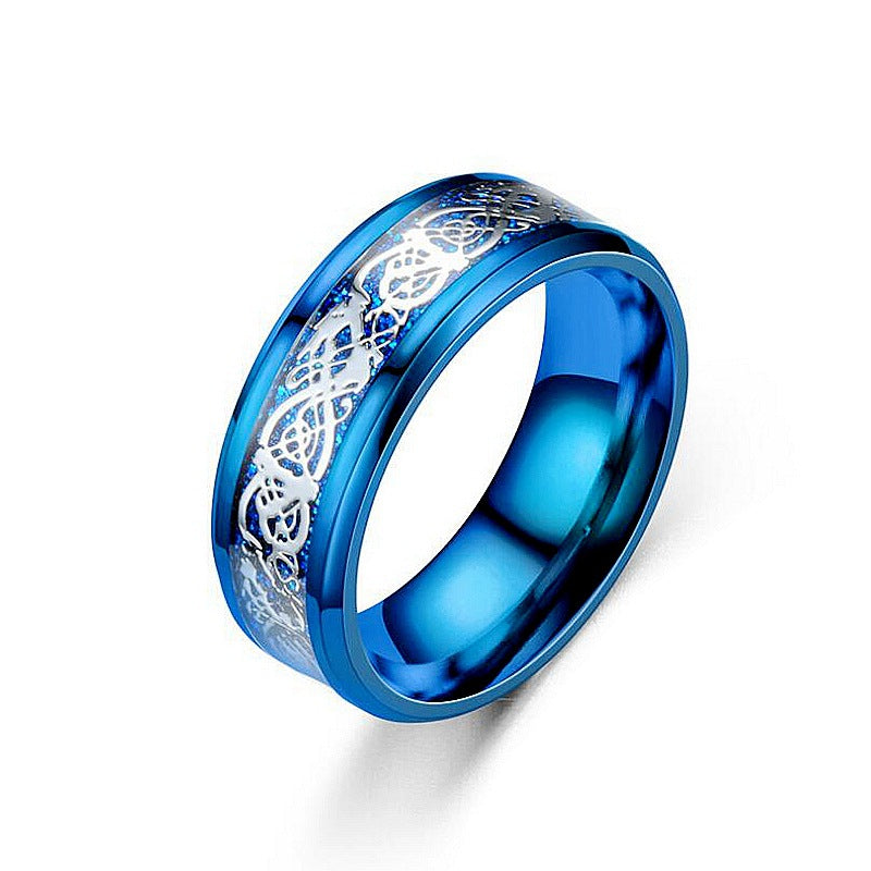 Dragon Pattern Men's Stainless Steel Ring - Kaldas Online Shopping