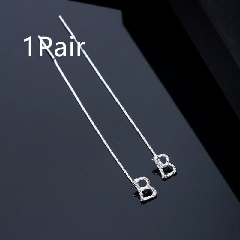 925 Sterling Silver Letters Drop Earrings